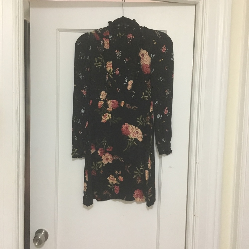 Zara mini black, high neck dress.